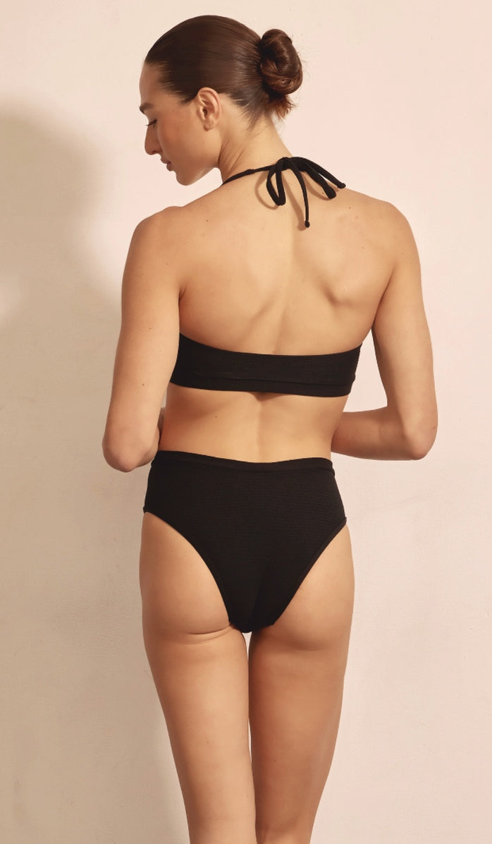Kate Bikini Bottom - Black Waffle