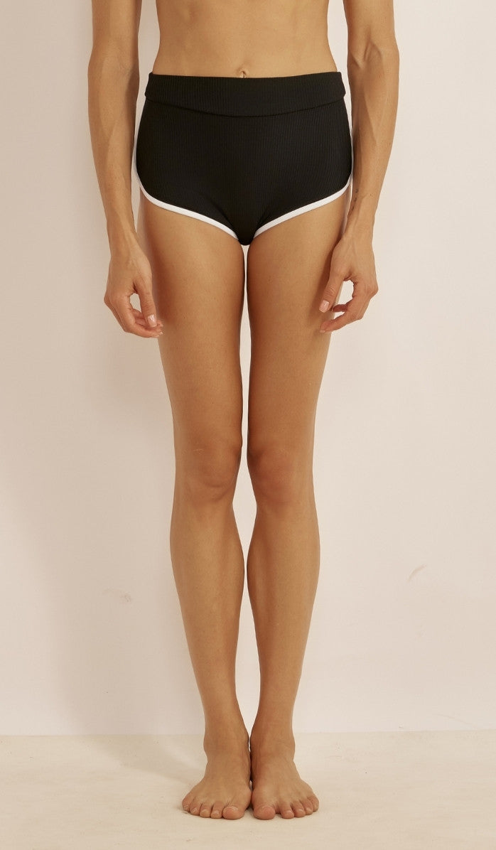 Eve Bikini Bottom - Black White Rib