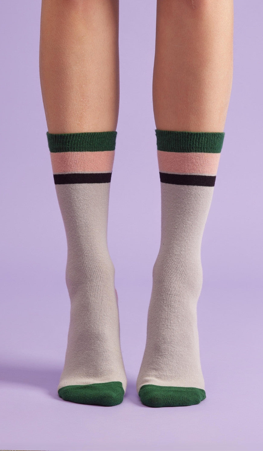 SOLID STRIPE GRAY - Cotton socks