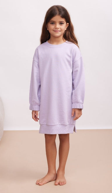 Girls' Sweatshirt Dress - Daffy - Lilac