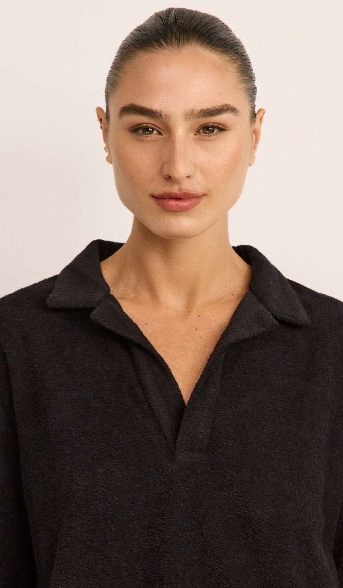 Bouclé Polo Set - Black