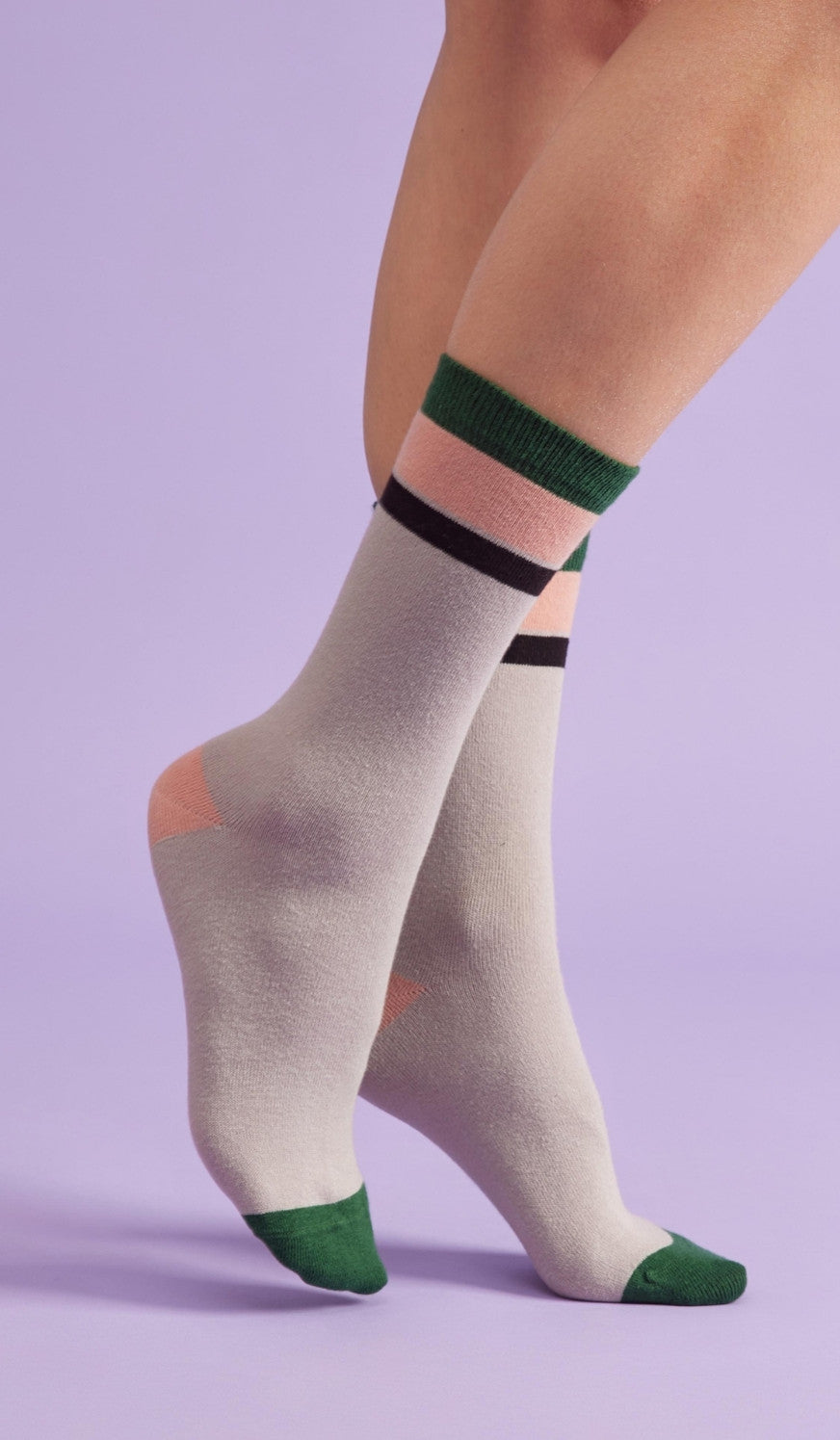 SOLID STRIPE GRAY - Cotton socks