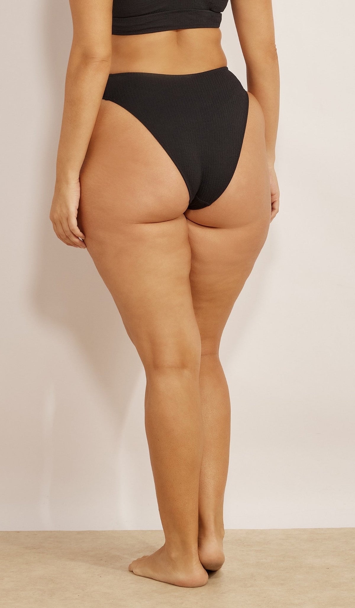 Luna Bikini Bottom - Black Waffle
