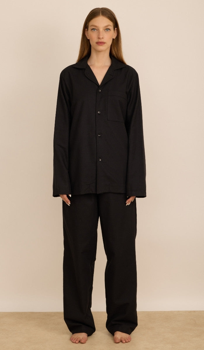 Flannel Button-Up Set - James Black
