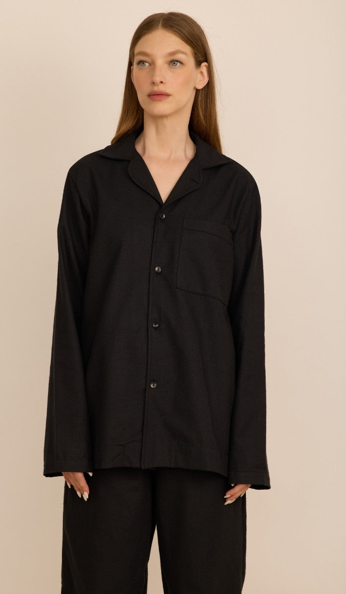 Flannel Button-Up Set - James Black