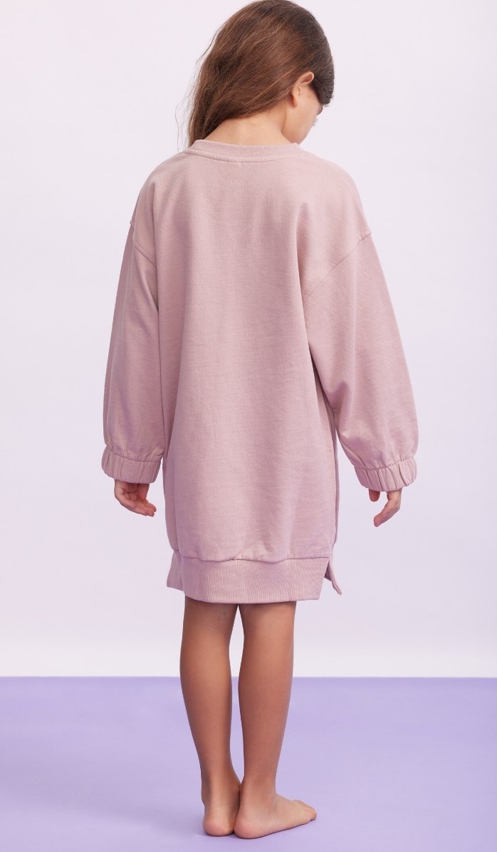 Girls' Sweatshirt Dress - Daffy - Light Pink (2)