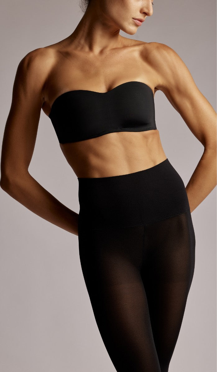 55 Denier Elastic Waist Tights - Black