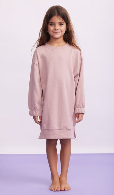 Girls' Sweatshirt Dress - Daffy - Light Pink