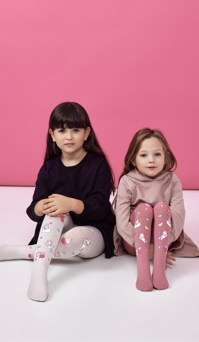 Girls' Opaque Tights - Uni Love Baby Pink