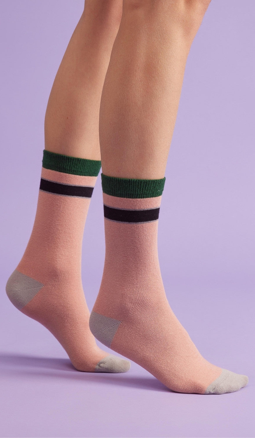 SOLID STRIPE PINK - Cotton socks