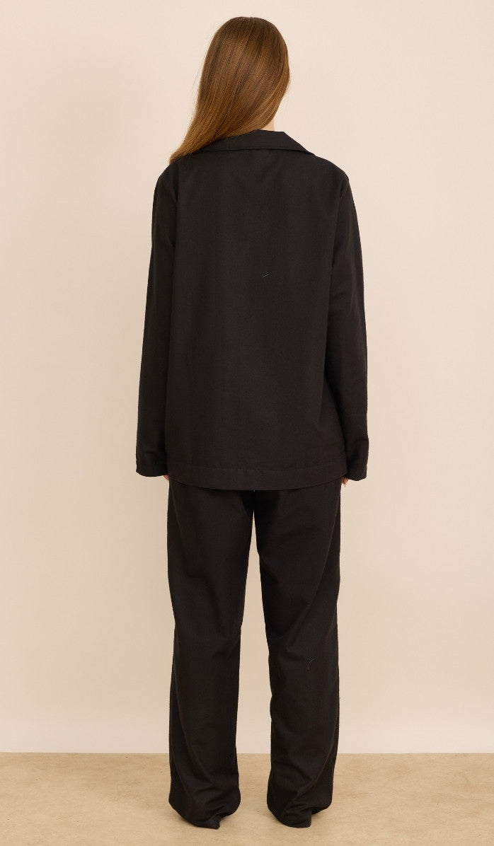 Flannel Button-Up Set - James Black