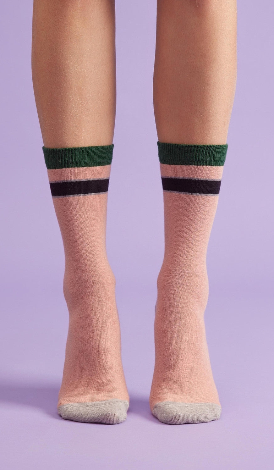 SOLID STRIPE PINK - Cotton socks