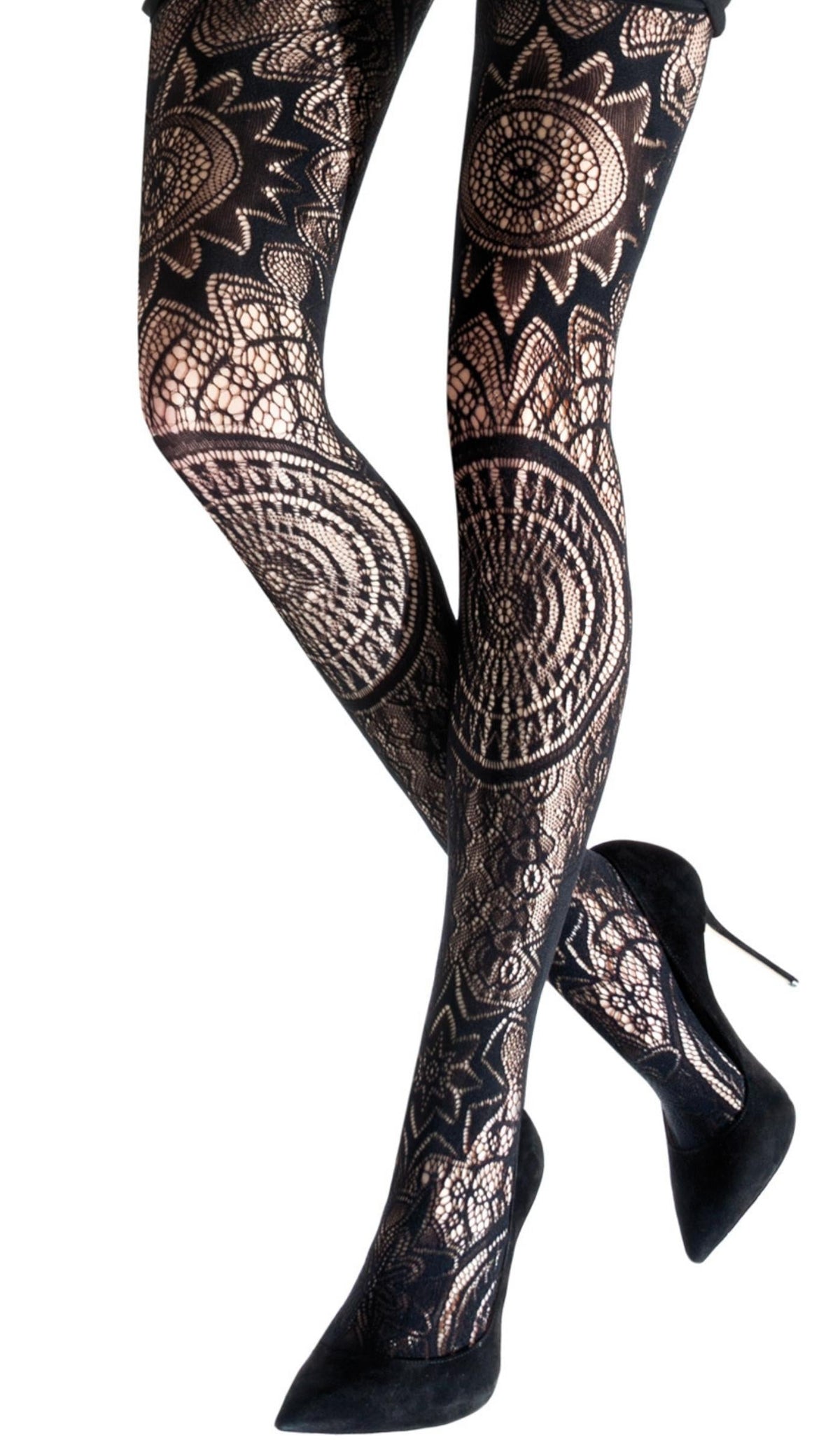 Ethnic Fishnet Tights - Black