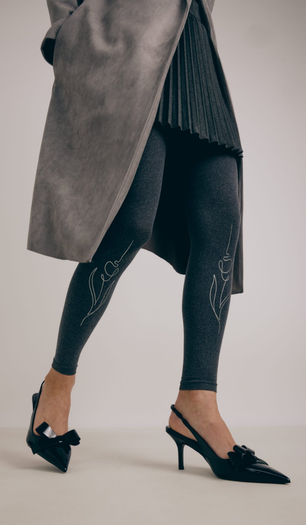 Women's Footless Tights - Abigail Gray Melange