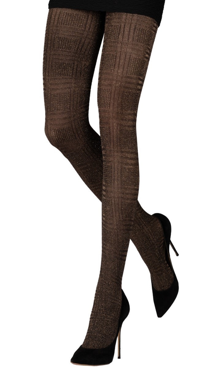 Tights - Metallic Plaid - Black Bronze - Image 7