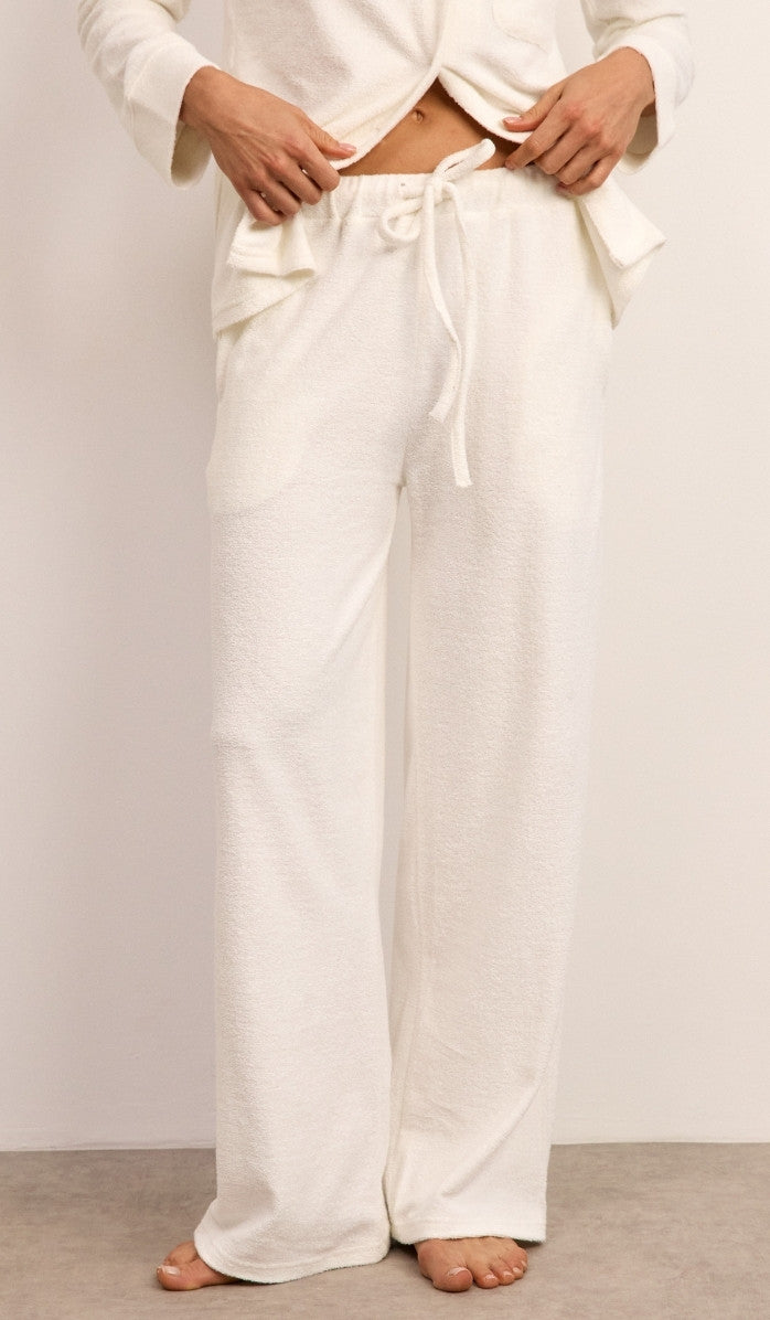Bouclé Button-Up Set - White