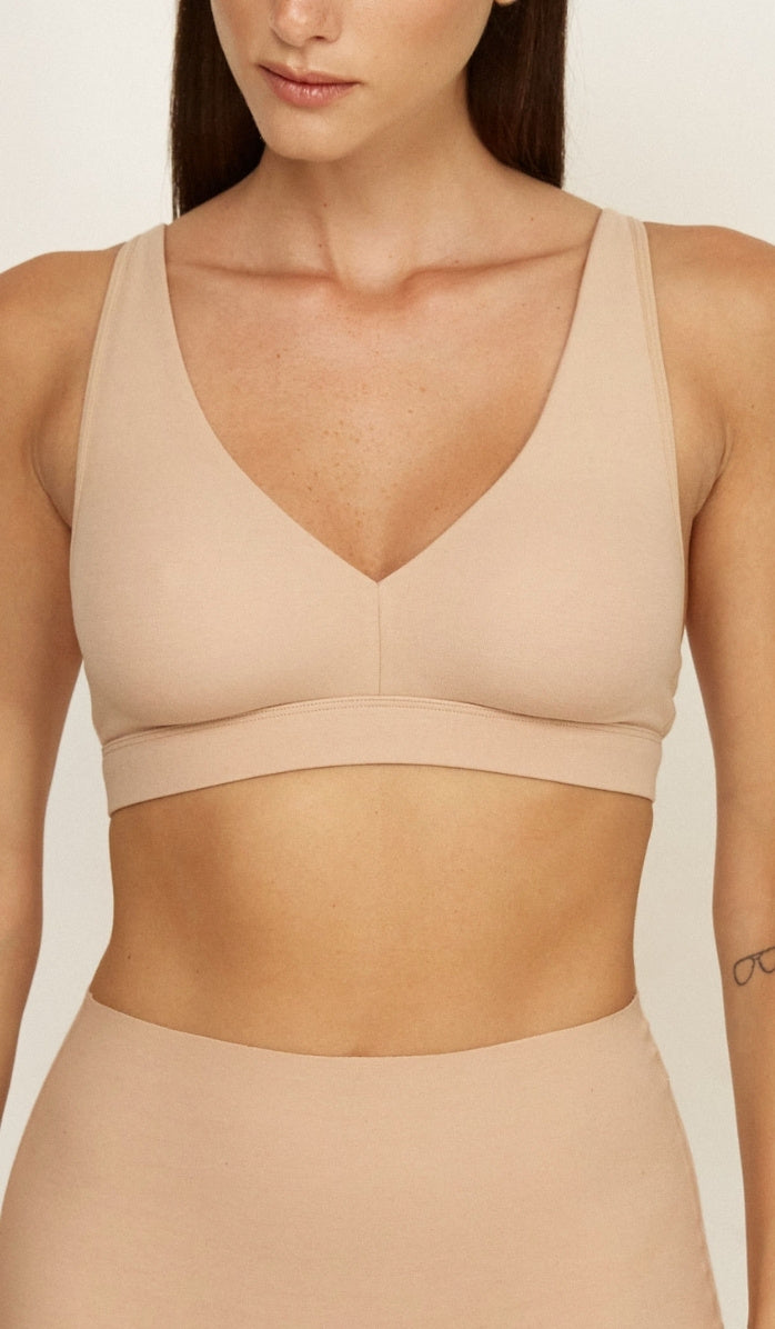 Cotton Bra with Wide Straps - Powder (5)