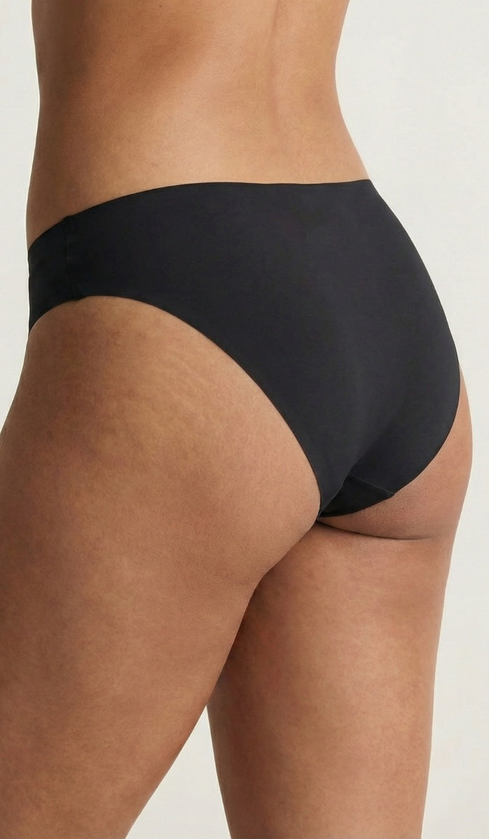 Seamless Cotton Panty - Mini Black - Side View
