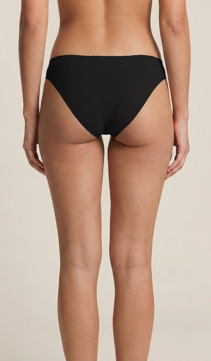 Seamless Cotton Panty - Mini Black - Back View