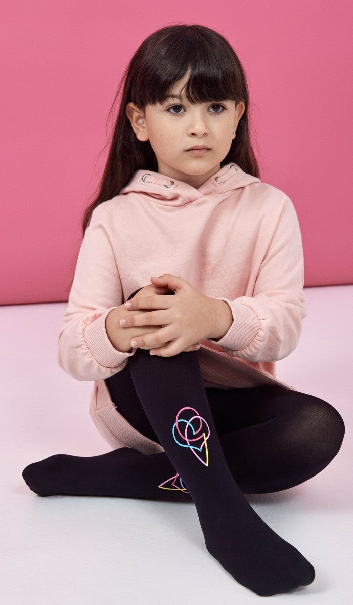 Girls' Opaque Tights - Ice Baby Black