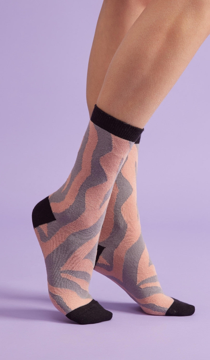 Cotton Socks - Zebra Pink