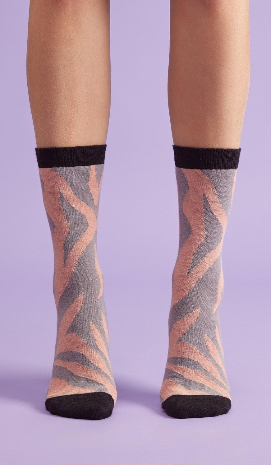 Cotton Socks - Zebra Pink