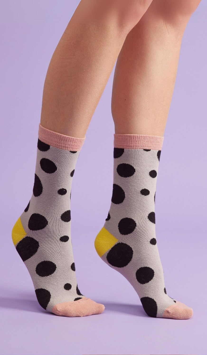 BUBBLES GRAY\PINK - Cotton socks