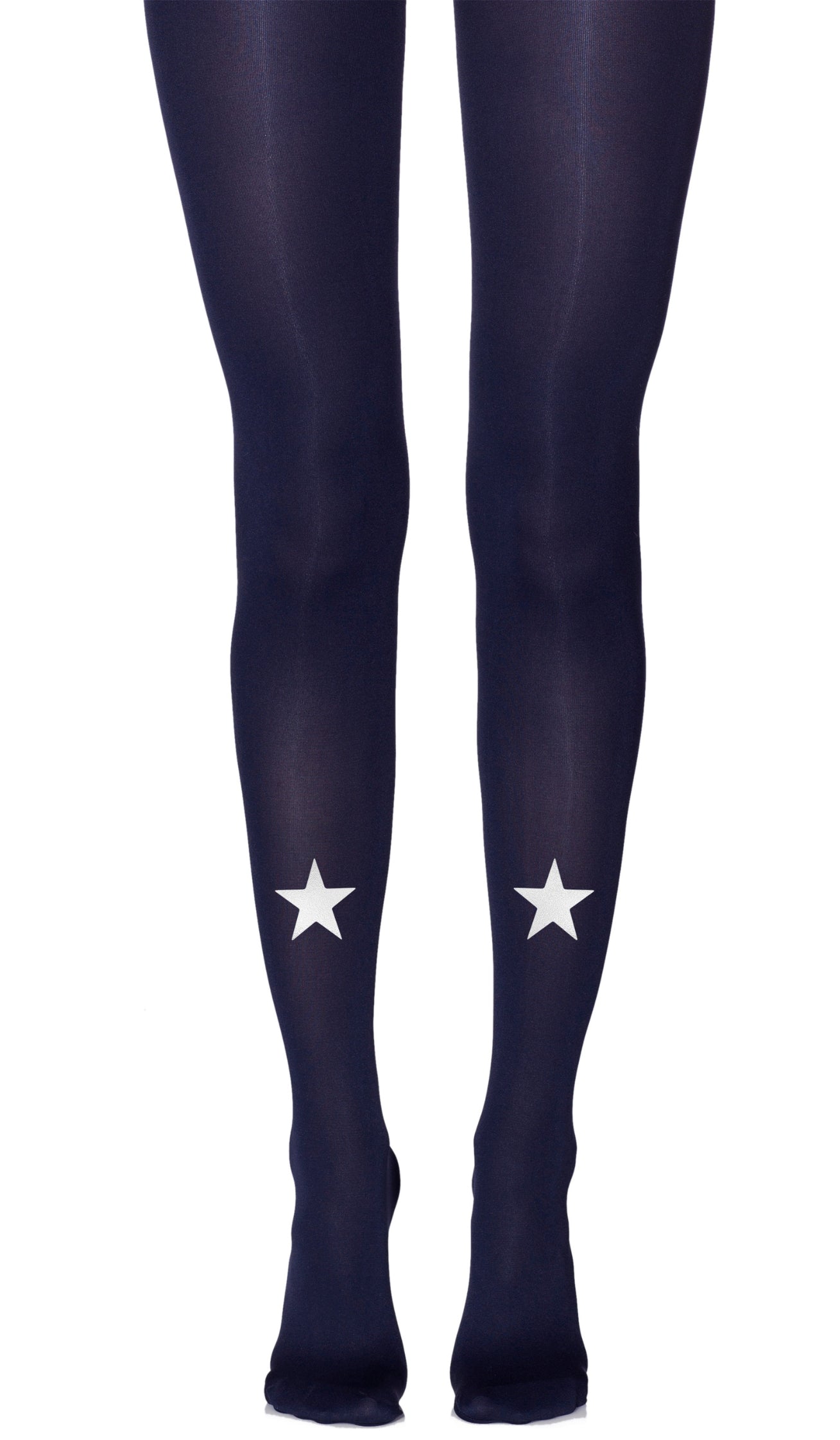 tights navy opaque with print star