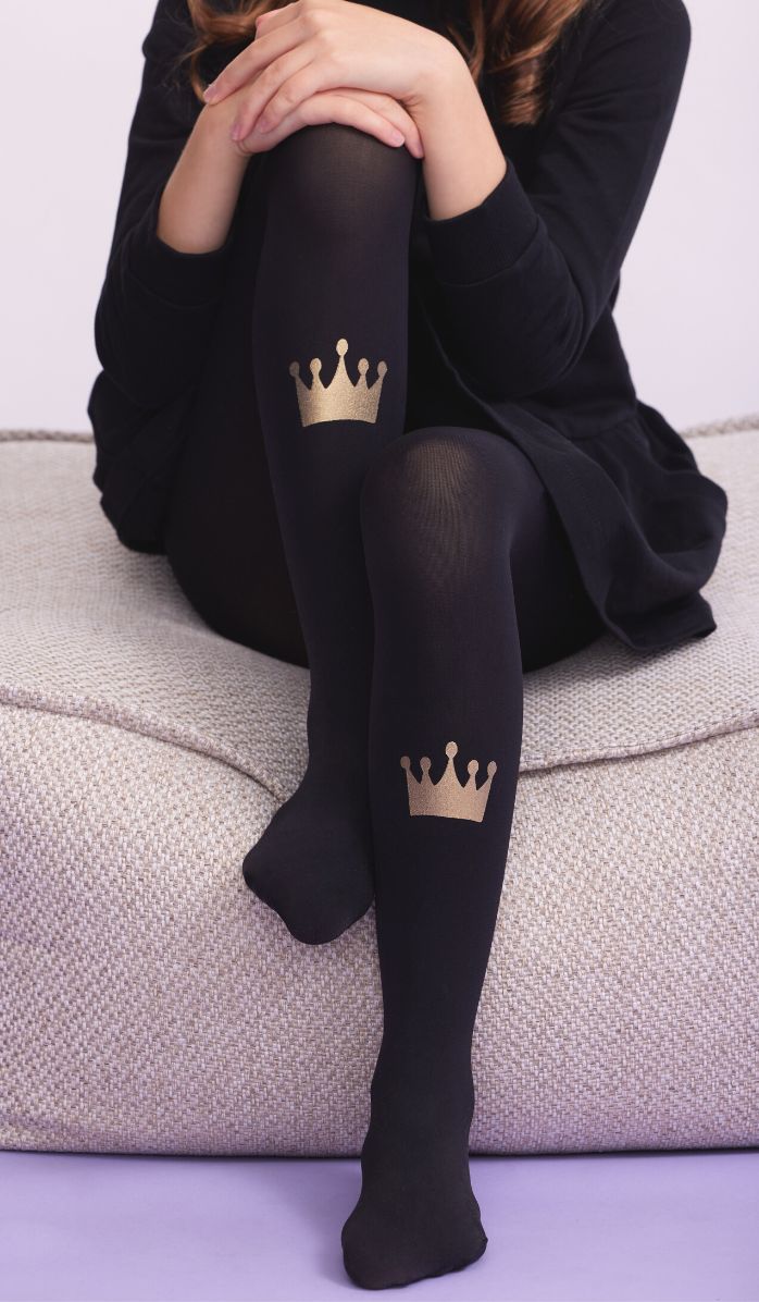 Girls' Opaque Tights - Queen Bee Black