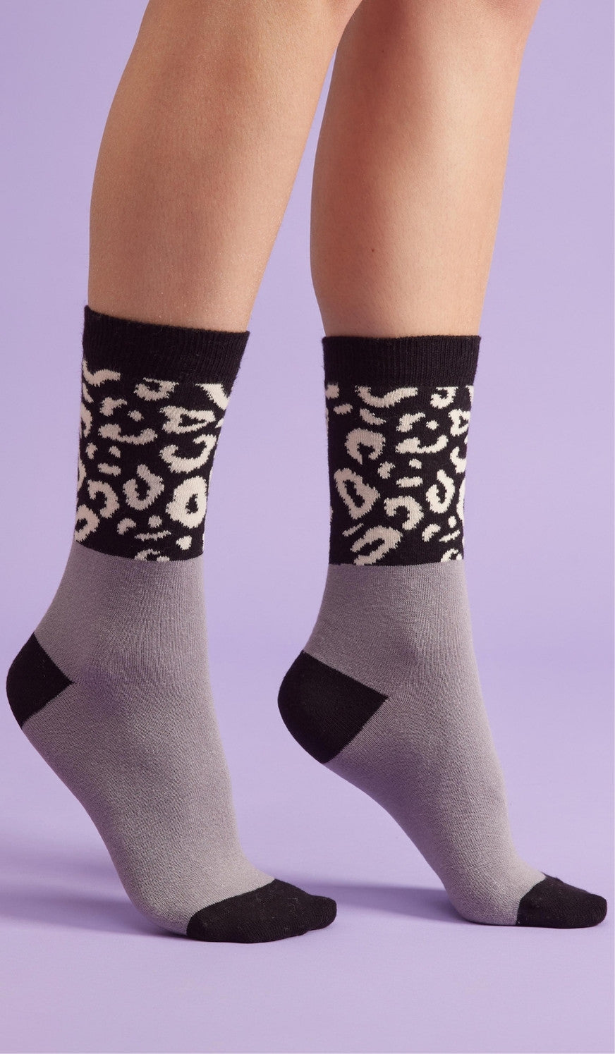 LEOPARD TOP CREAM - Cotton socks