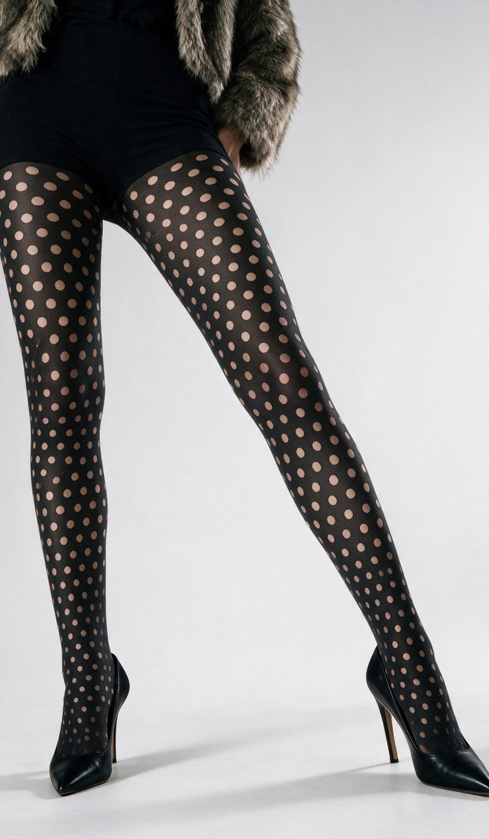 Sheer Polka Dot Tights - Black
