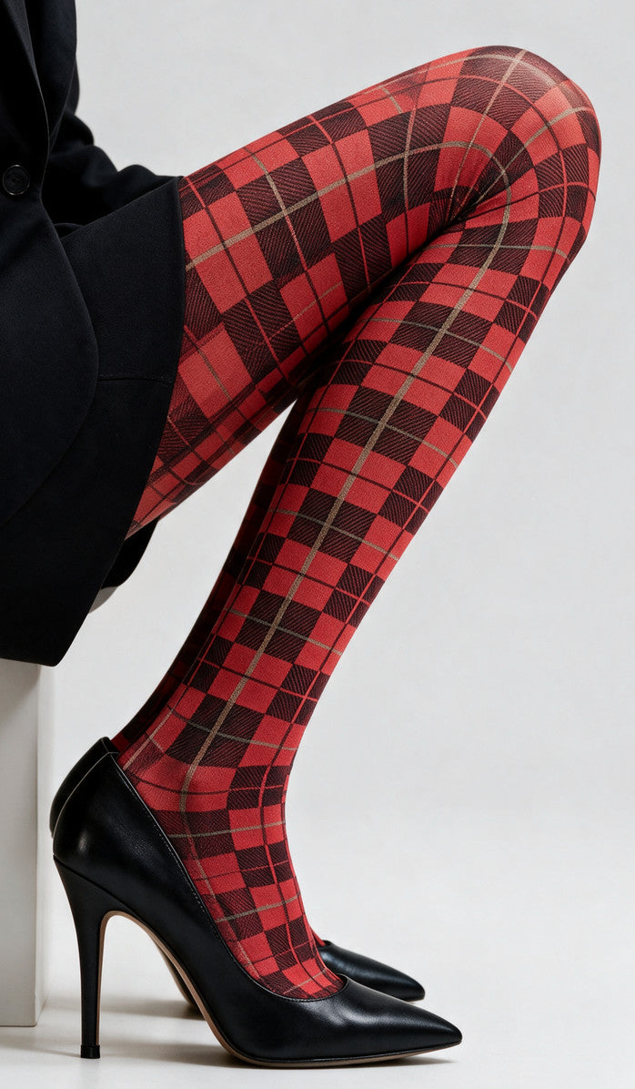 Tartan Tights - Red