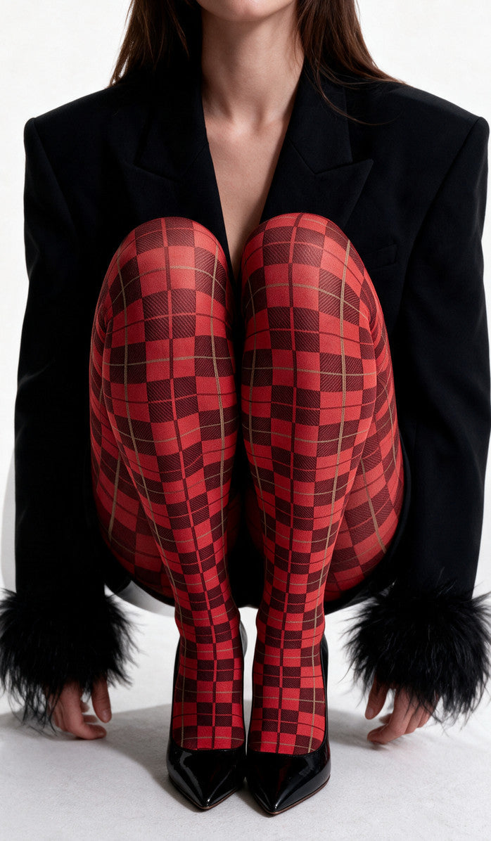 Tartan Tights - Red