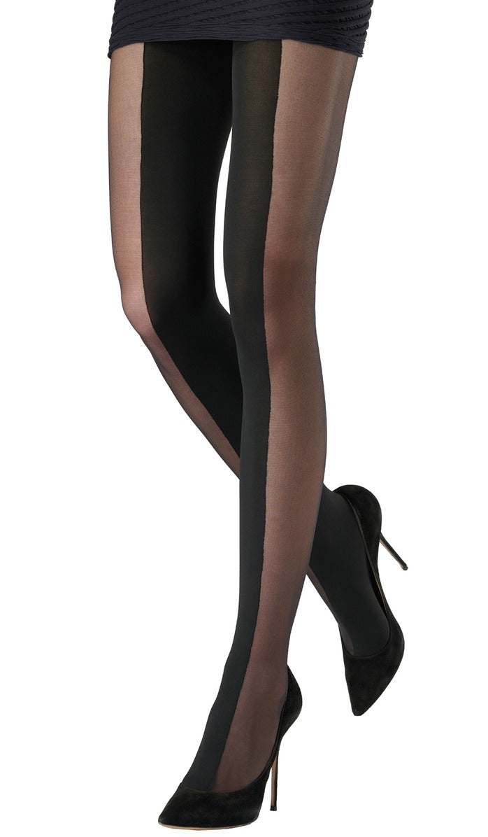 Opaque & Sheer Tights - Black