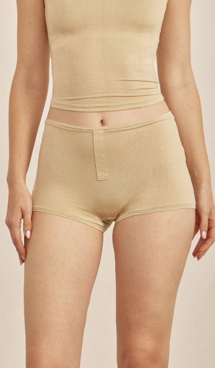 Micro Modal Boy Shorts - Sand
