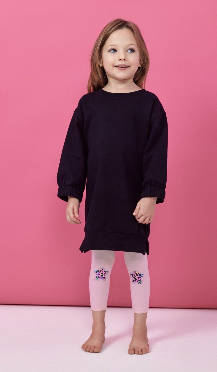 Girls' Footless Tights - Star Lady Baby Pink