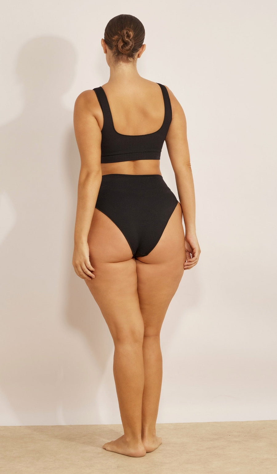 EMILY Bikini Bottom - Waffle Black