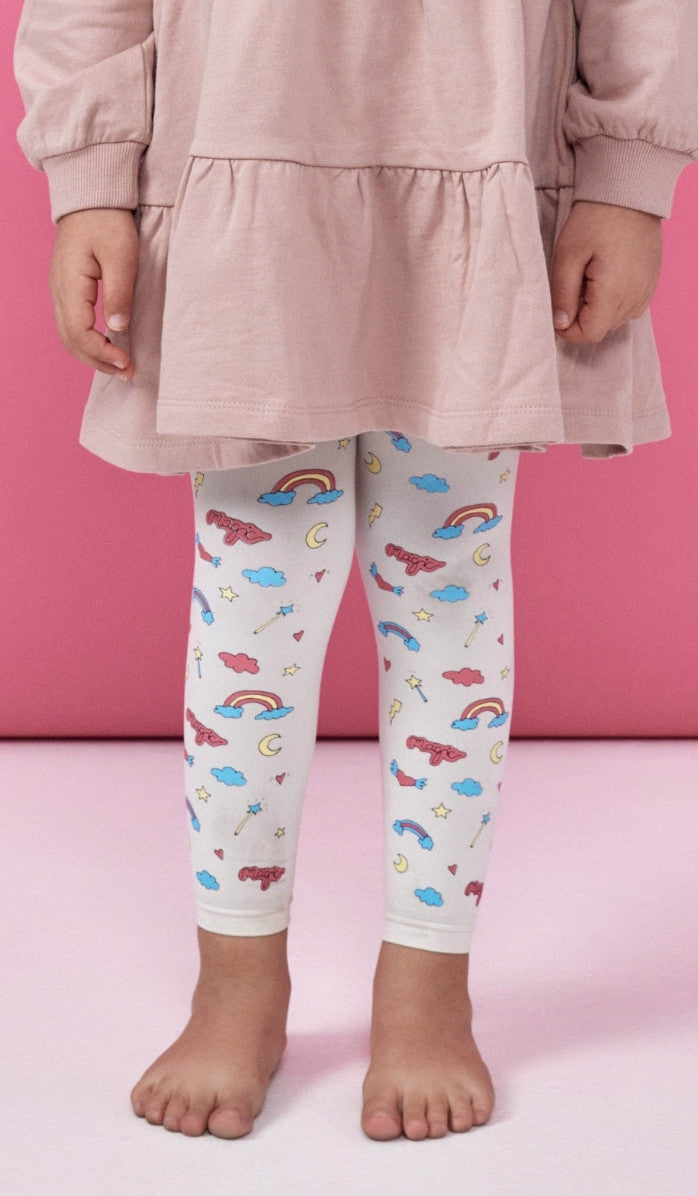 Girls' Footless Tights - Magic Box Cream