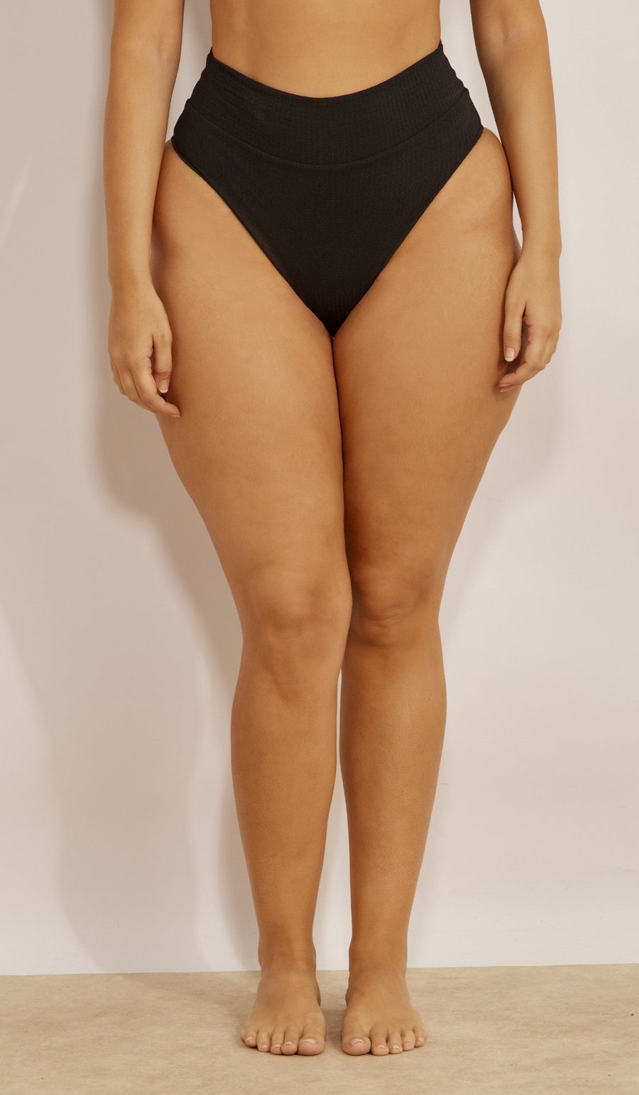 EMILY Bikini Bottom - Waffle Black