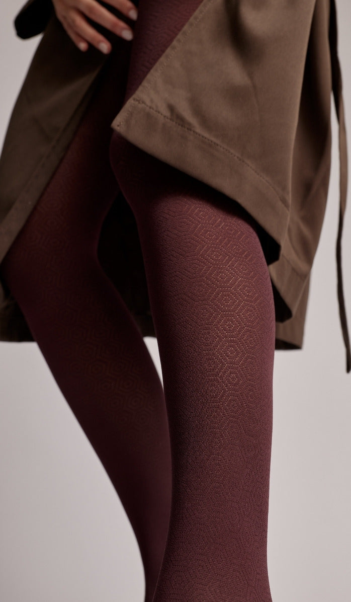 Hexagon Tights - Wine