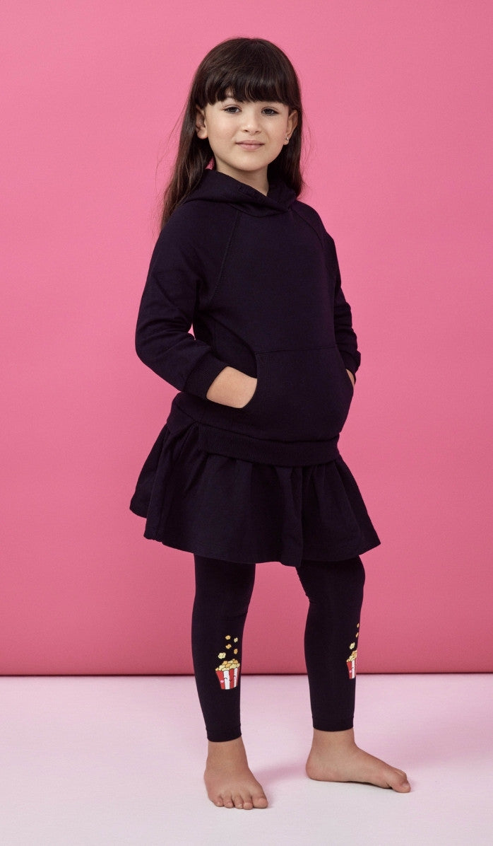 Girls' Footless Tights - Hop Pop! Black