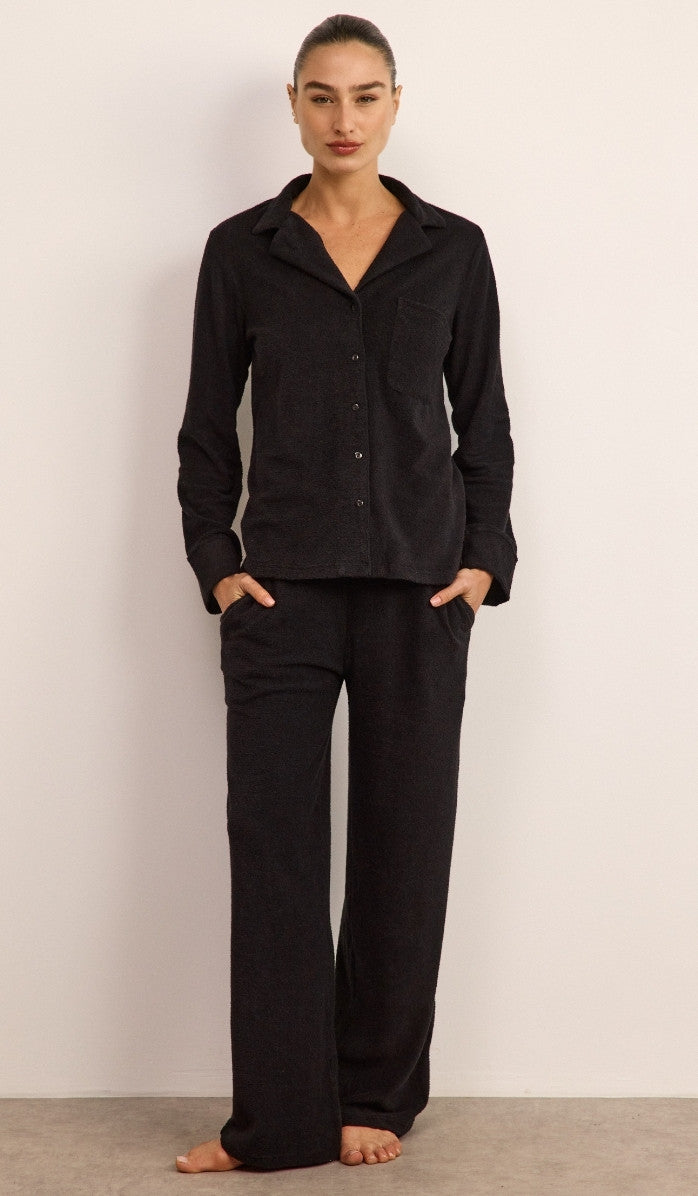 Bouclé Button-Up Set - Black