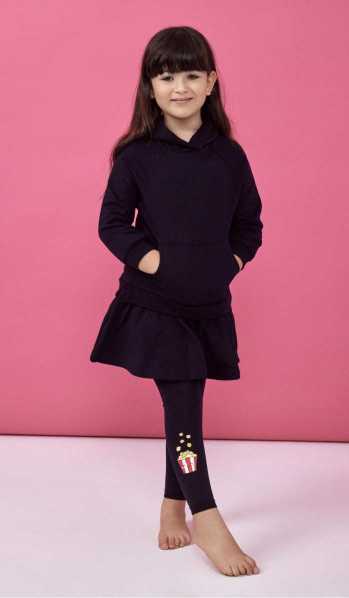 Girls' Footless Tights - Hop Pop! Black