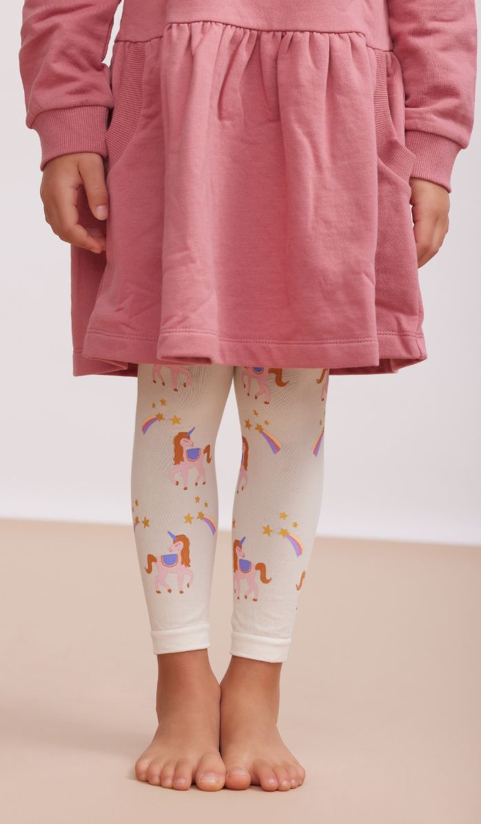 Girls' Footless Tights - Enchanted Kingdom Cream