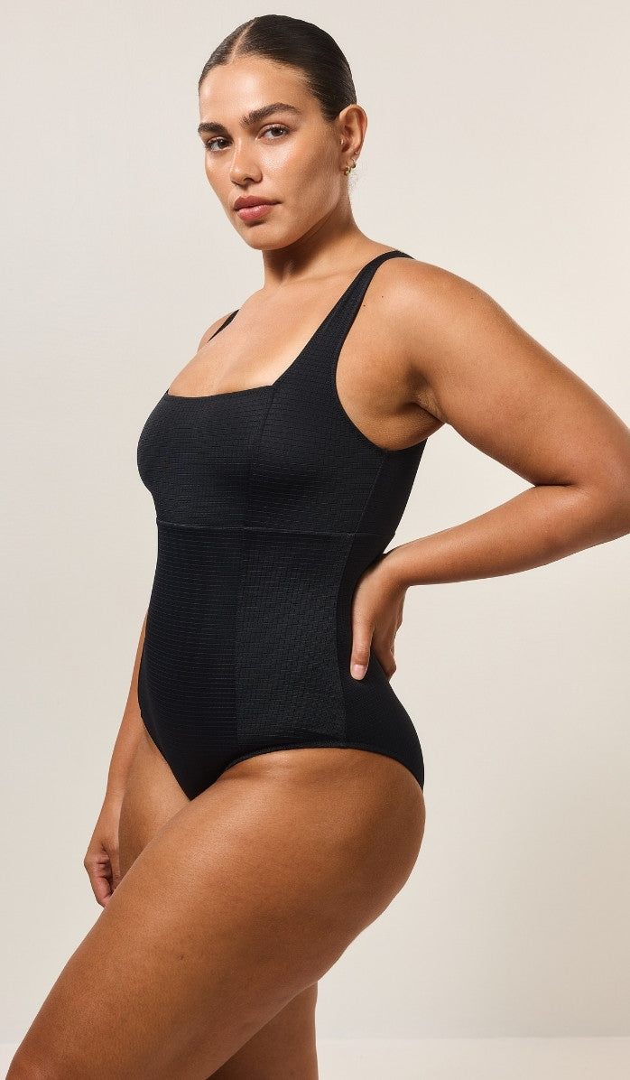 Golda One Piece - Black Micro Grid