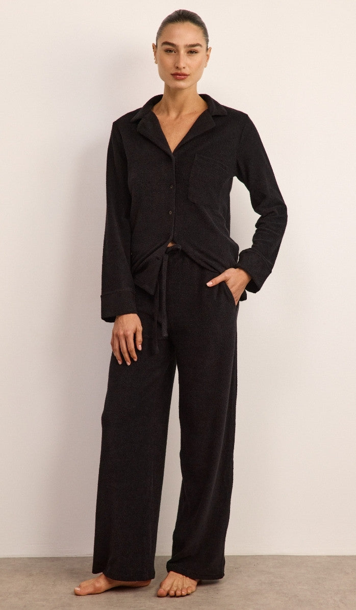 Bouclé Button-Up Set - Black