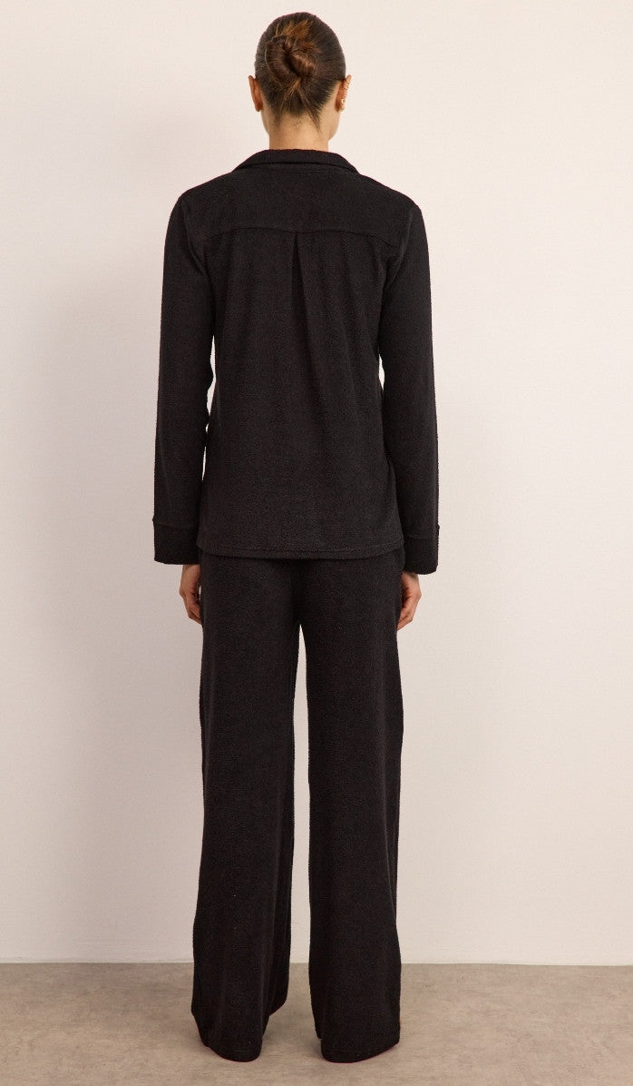 Bouclé Button-Up Set - Black