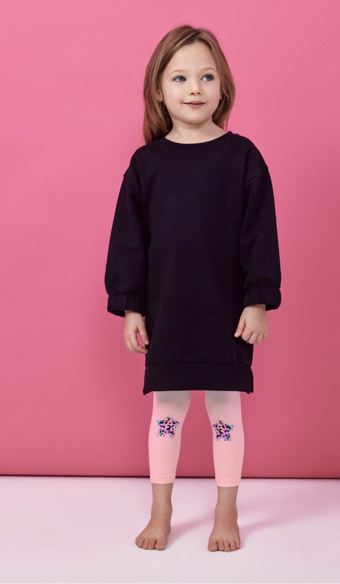 Girls' Footless Tights - Star Lady Baby Pink