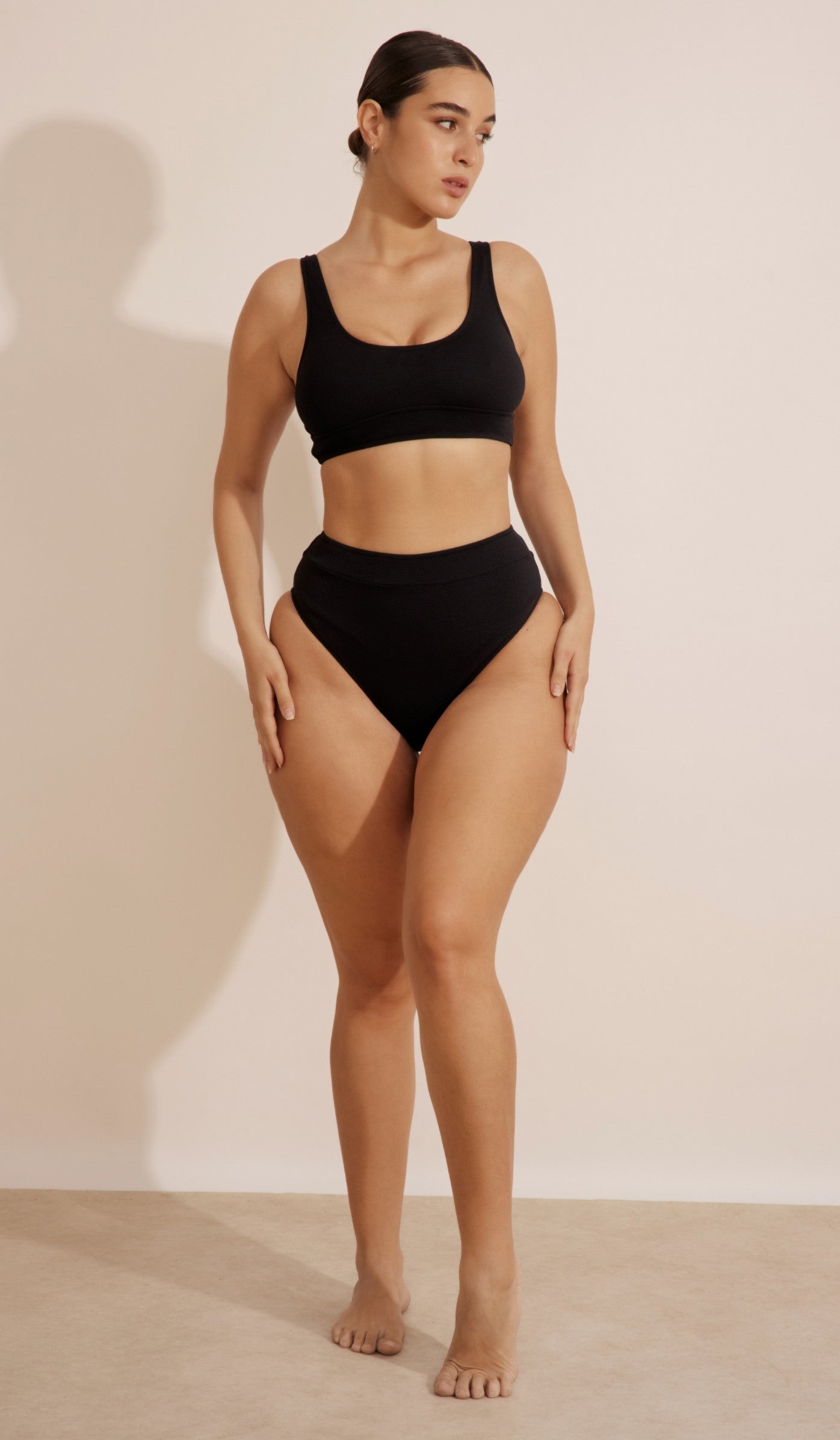 Alex Bikini Top - Black Piqué