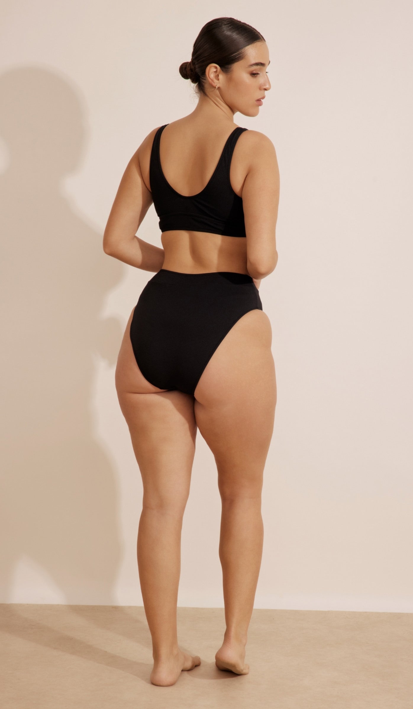 Alex Bikini Top - Black Piqué